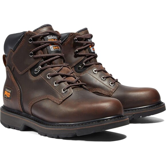 Timberland PRO Men's PIT BOSS 6" Soft Toe Work Boots Dr. Brown Sz 10.5 NIB - Picture 1 of 7